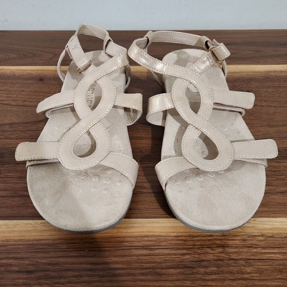 Vionic Rest Jodie Sandals Womens Beige Size 10 Arch Support Orthotic Adjustable - Picture 4 of 10
